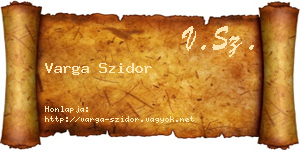 Varga Szidor névjegykártya